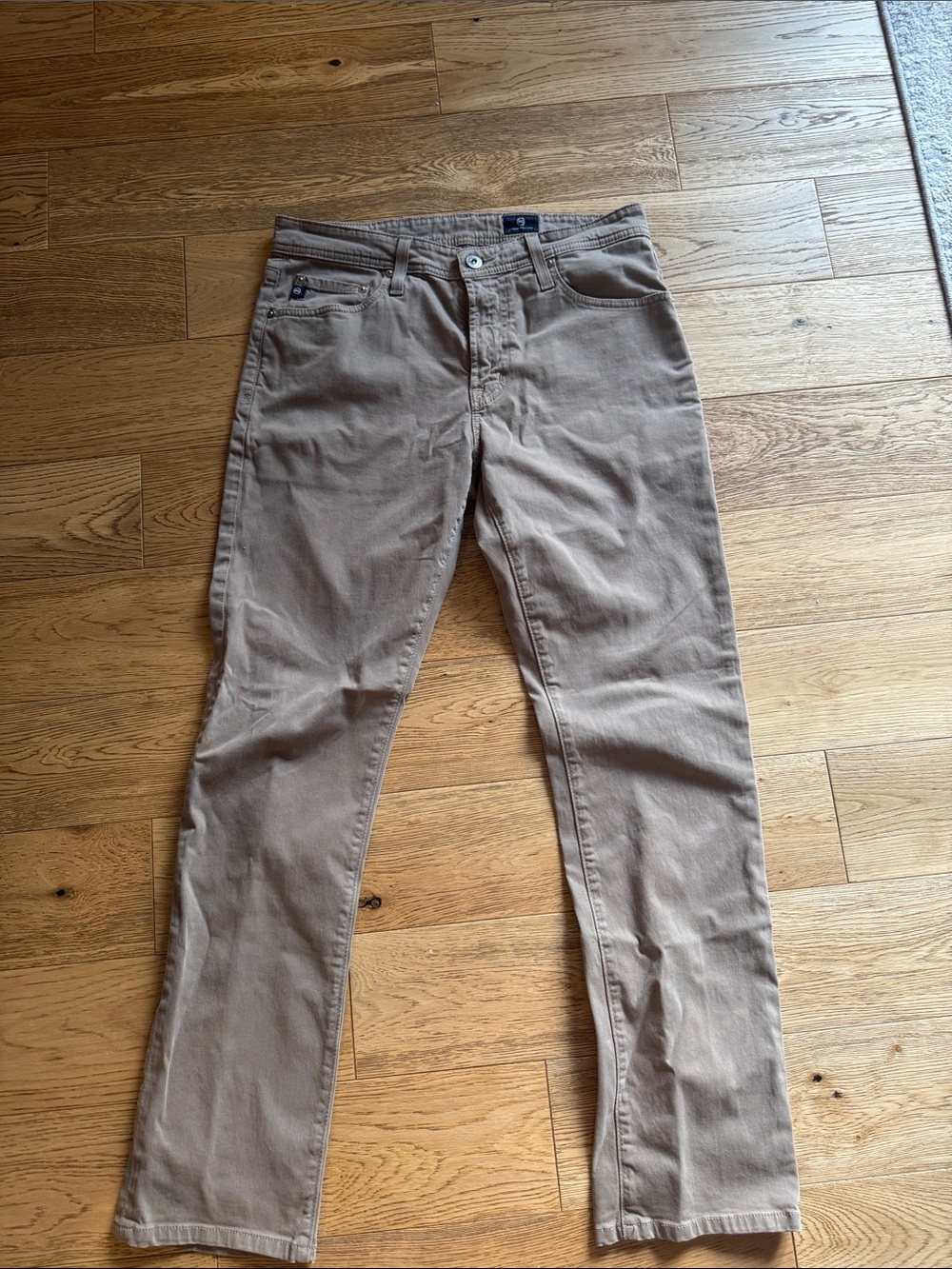 Ag Adriano Goldschmied Straight Jeans in Light Brown
